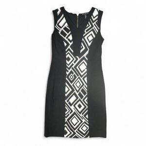 Chico's Black Label Geometric Print Sheath Dress size 0 sku 375-V05